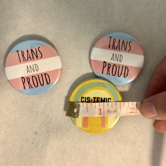 Trans Pride Pin Buttons 3 Pack - Picture 3 of 4